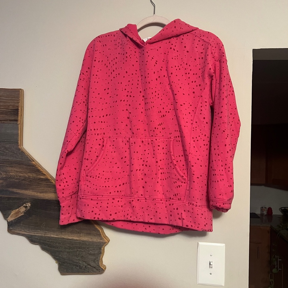 Athleta Girl Hot Pink Polka Dot Hooded Top
